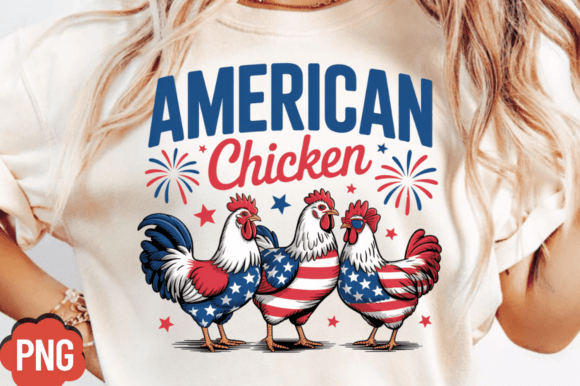 4th of July Patriotic American Chicken: A Playful Twist on Holiday Sublimation Design