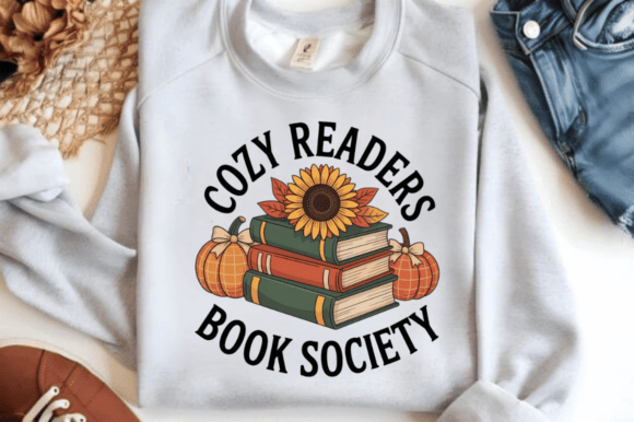 Cozy Readers Book Society PNG, Fall Book: Elevating Literary Aesthetics in Modern Print-on-Demand