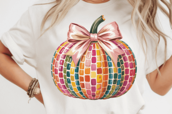 Disco Ball Pumpkin PNG: Trendy Sublimation Art