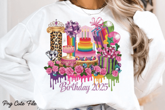 Happy Birthday Brushstroke PNG Design