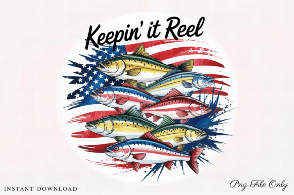 Keepin It Reel & America Fish Flag PNGs