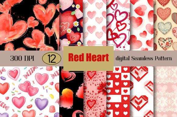 Red Heart Valentine Seamless Pattern: Elevating Your Creative Projects with Digital Elegance